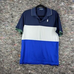Polo Ralph Lauren Shirt Mens XL Polo Color Block Pop Collar Preppy‎ Short Sleeve